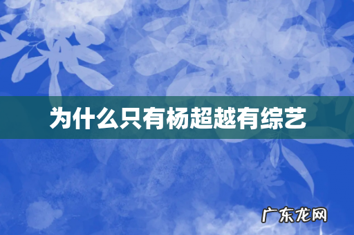 为什么只有杨超越有综艺