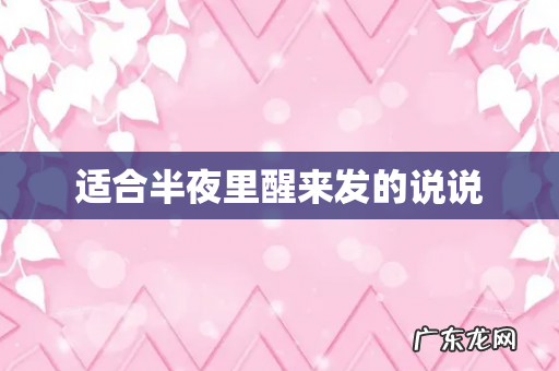 适合半夜里醒来发的说说