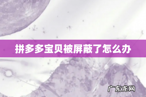 拼多多宝贝被屏蔽了怎么办