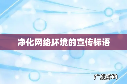 净化网络环境的宣传标语