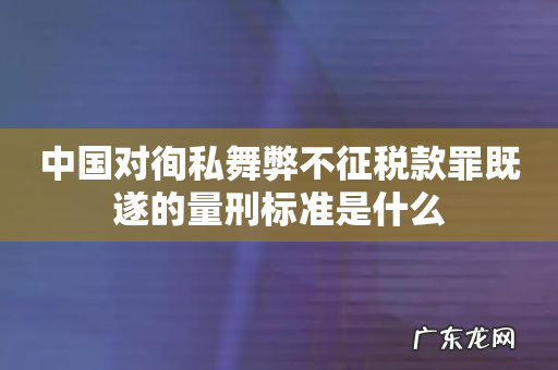 中国对徇私舞弊不征税款罪既遂的量刑标准是什么