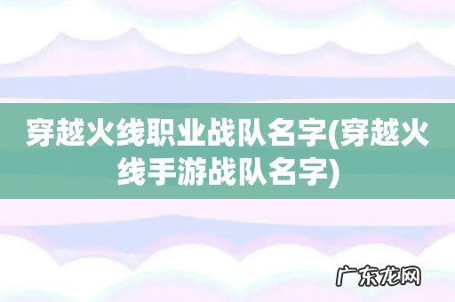 穿越火线手游战队名字 穿越火线职业战队名字