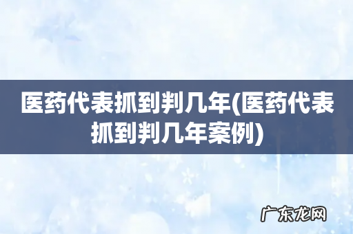 医药代表抓到判几年案例 医药代表抓到判几年
