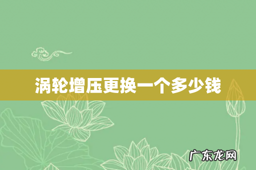 涡轮增压更换一个多少钱