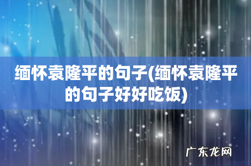 缅怀袁隆平的句子好好吃饭 缅怀袁隆平的句子