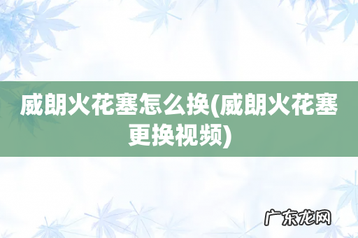 威朗火花塞更换视频 威朗火花塞怎么换