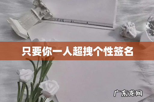 只要你一人超拽个性签名