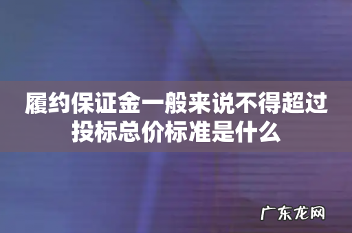 履约保证金一般来说不得超过投标总价标准是什么