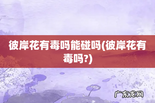 彼岸花有毒吗? 彼岸花有毒吗能碰吗