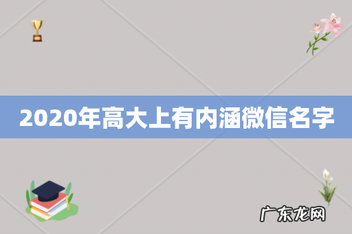 2020年高大上有内涵微信名字