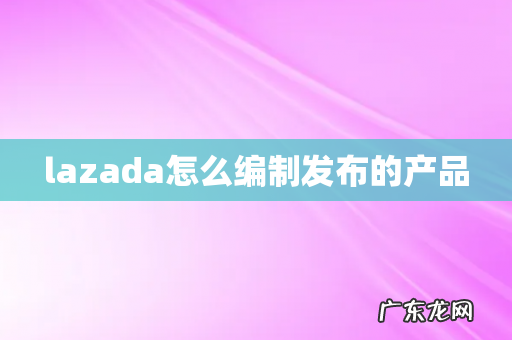 lazada怎么编制发布的产品