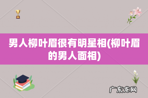 柳叶眉的男人面相 男人柳叶眉很有明星相