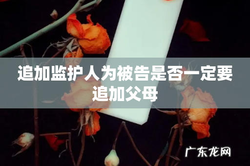 追加监护人为被告是否一定要追加父母