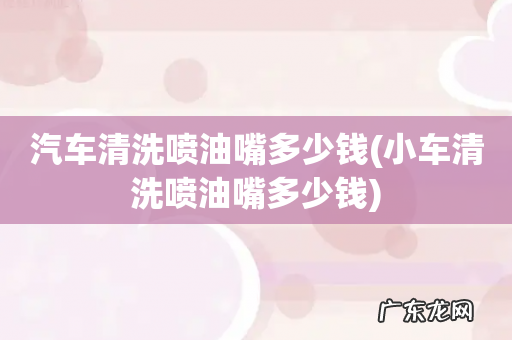 小车清洗喷油嘴多少钱 汽车清洗喷油嘴多少钱