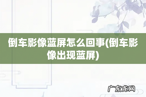 倒车影像出现蓝屏 倒车影像蓝屏怎么回事