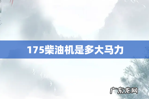 175柴油机是多大马力
