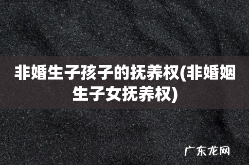 非婚姻生子女抚养权 非婚生子孩子的抚养权