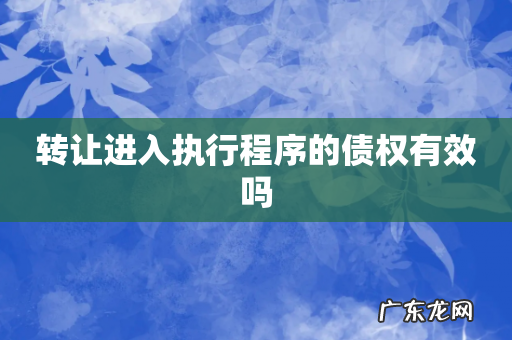 转让进入执行程序的债权有效吗