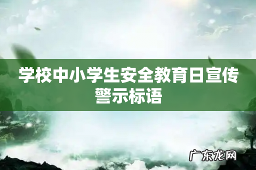 学校中小学生安全教育日宣传警示标语