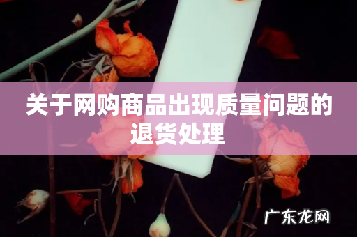 关于网购商品出现质量问题的退货处理