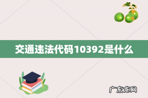 交通违法代码10392是什么