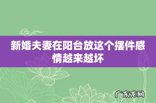 新婚夫妻在阳台放这个摆件感情越来越坏
