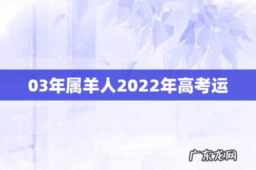 03年属羊人2022年高考运