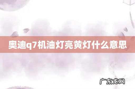 奥迪q7机油灯亮黄灯什么意思