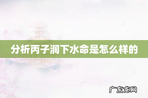 分析丙子涧下水命是怎么样的