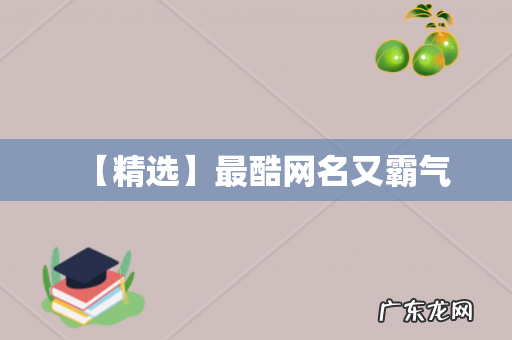 【精选】最酷网名又霸气