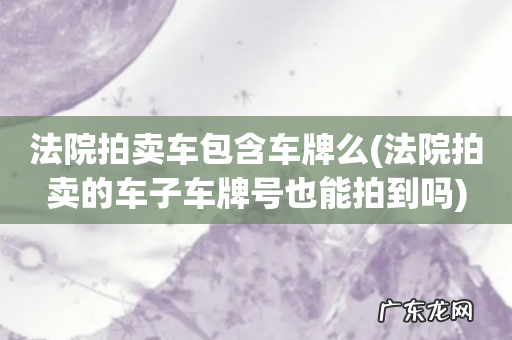 法院拍卖的车子车牌号也能拍到吗 法院拍卖车包含车牌么