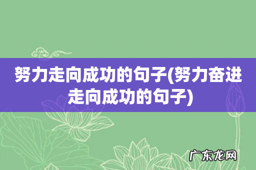 努力奋进 走向成功的句子 努力走向成功的句子