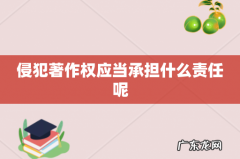 侵犯著作权应当承担什么责任呢