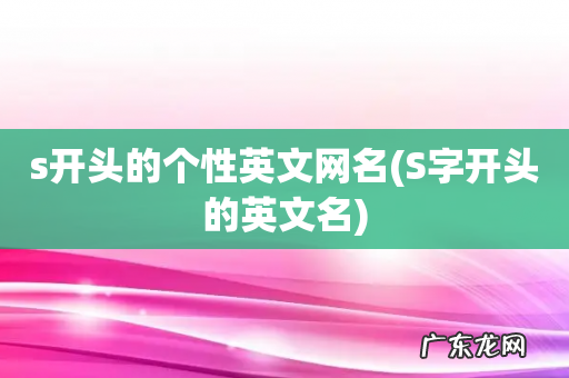 S字开头的英文名 s开头的个性英文网名