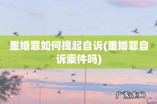 重婚罪自诉案件吗 重婚罪如何提起自诉