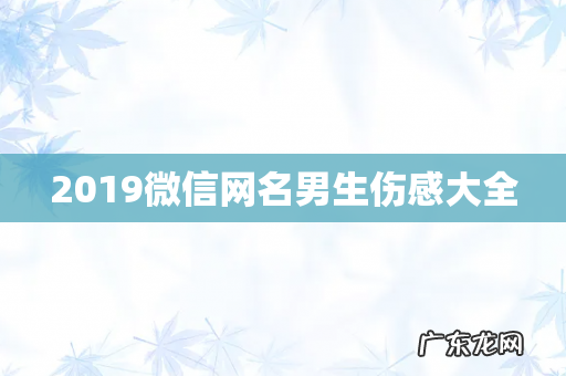 2019微信网名男生伤感大全