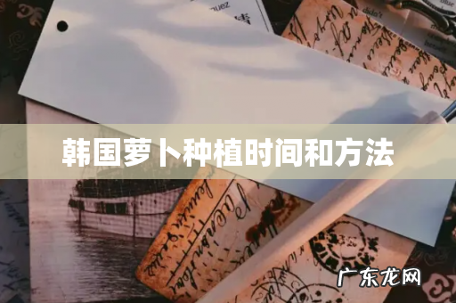 韩国萝卜种植时间和方法