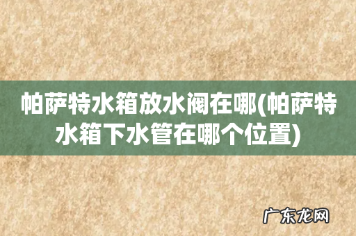 帕萨特水箱下水管在哪个位置 帕萨特水箱放水阀在哪