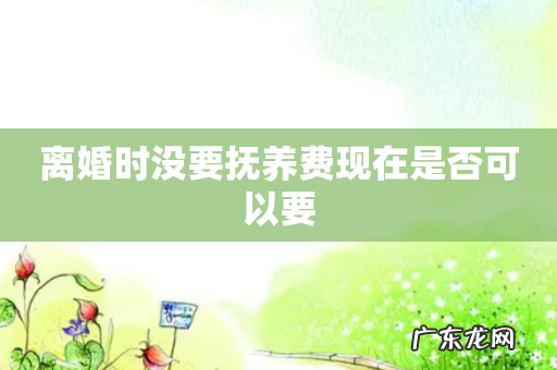 离婚时没要抚养费现在是否可以要