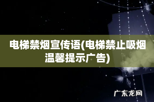 电梯禁止吸烟温馨提示广告 电梯禁烟宣传语