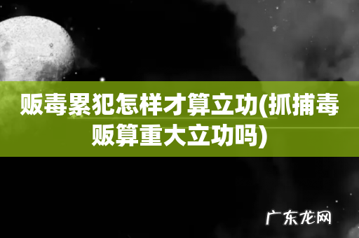 抓捕毒贩算重大立功吗 贩毒累犯怎样才算立功