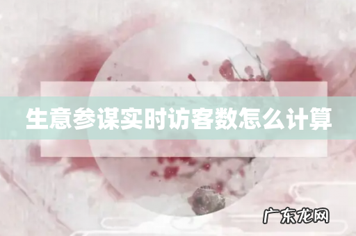 生意参谋实时访客数怎么计算