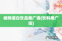 饮料推广词 植物蛋白饮品推广语