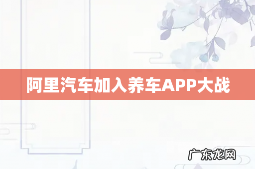 阿里汽车加入养车APP大战