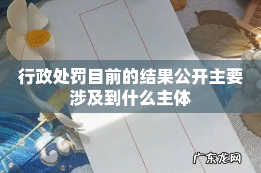 行政处罚目前的结果公开主要涉及到什么主体