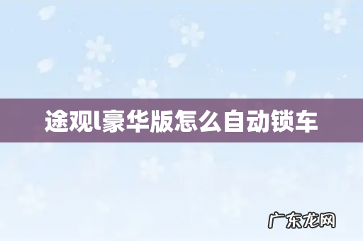途观l豪华版怎么自动锁车