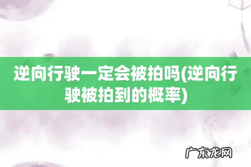 逆向行驶被拍到的概率 逆向行驶一定会被拍吗