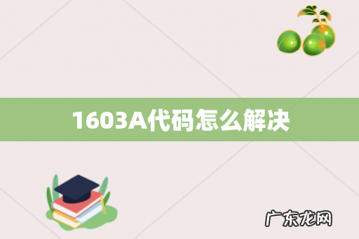 1603A代码怎么解决