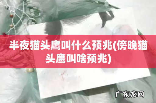 傍晚猫头鹰叫啥预兆 半夜猫头鹰叫什么预兆