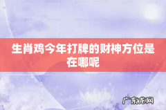 生肖鸡今年打牌的财神方位是在哪呢